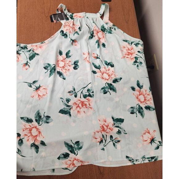 NWT Torrid Lightweight Light Blue Floral Sleeveless  Top Blouse Womens Size 2 - Picture 7 of 7